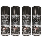 4X Auto Extreme Black Gloss Spray Paint 400ml Spray Paint